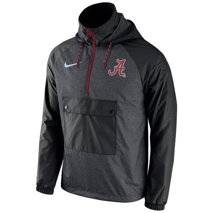 Men's Nike Alabama Crimson Tide Anorak Pullover Jacket, Size: Small, Grey (charcoal)