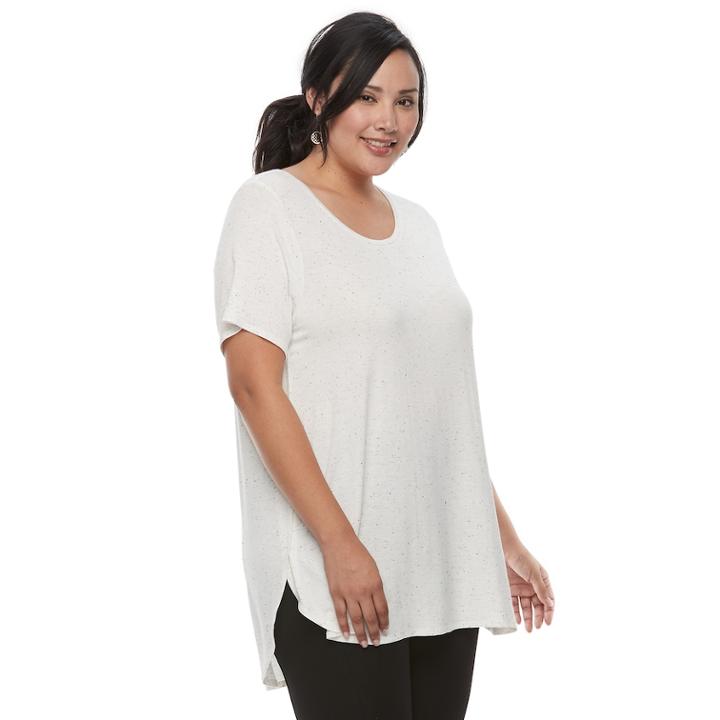 Plus Size Apt. 9&reg; High-low Tunic, Women's, Size: 0x, White
