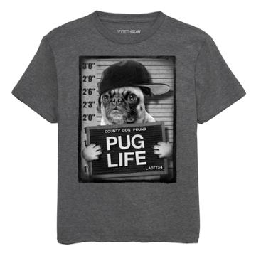 Boys 8-20 Pug Life Tee, Size: Large, Grey