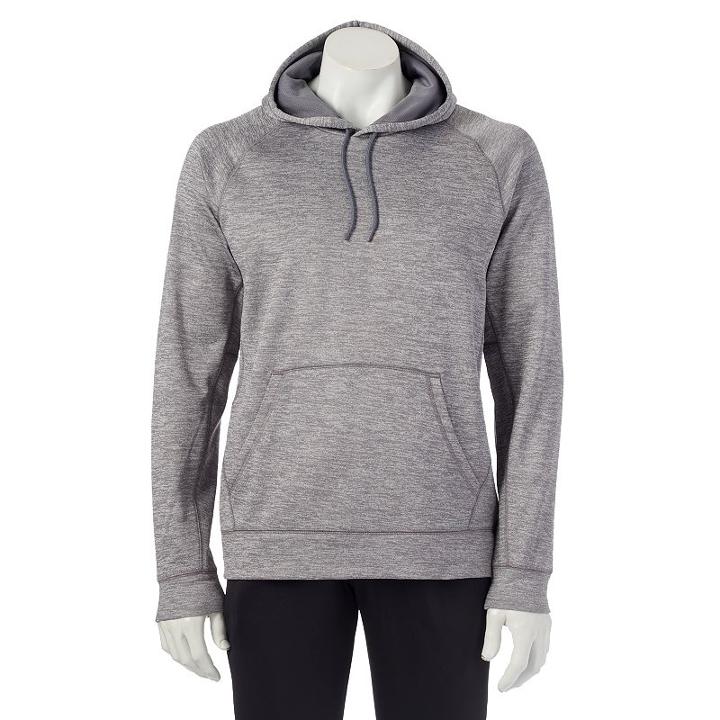 Men's Tek Gear&reg; Performance Fleece Space-dye Pullover Hoodie, Size: Xxl, Med Grey