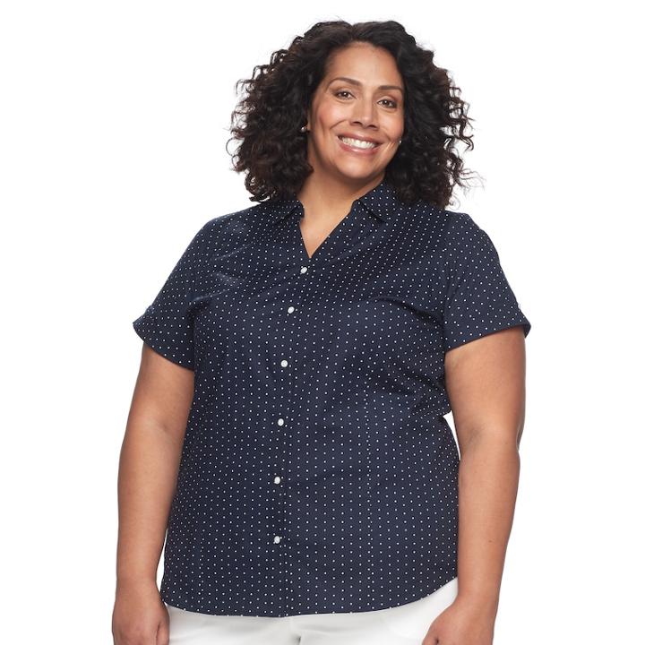 Plus Size Croft & Barrow&reg; Button-front Top, Women's, Size: 4xl, Blue