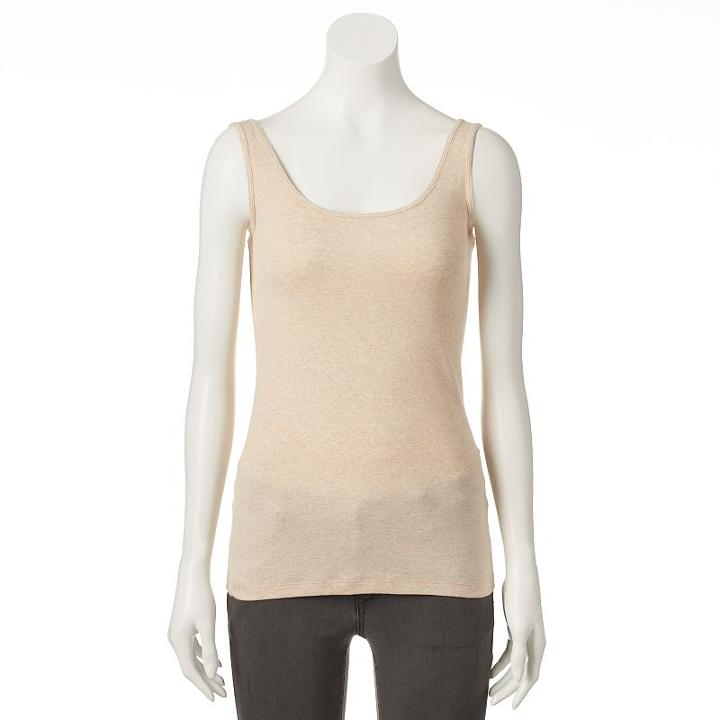 Women's Sonoma Goods For Life&trade; Everyday Solid Tank, Size: Medium, Med Beige