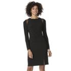 Women's Chaps Pleated Sheath Evening Dress, Size: 18, Black