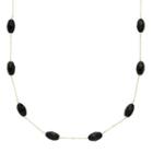 14k Gold Onyx Station Necklace, Women's, Size: 17, Black