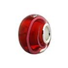 Individuality Beads Sterling Silver Swirl Glass Bead, Women's, Red