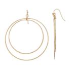 Lc Lauren Conrad Gold Tone Nickel Free Double Hoop Drop Earrings, Women's