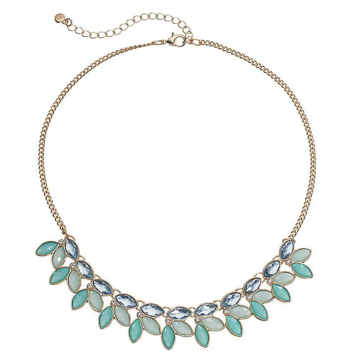 Lc Lauren Conrad Blue Marquise Cluster Necklace, Women's