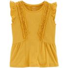 Girls 4-12 Carter's Flutter Ruffled Tee, Size: 10-12, Turquoise/blue (turq/aqua)