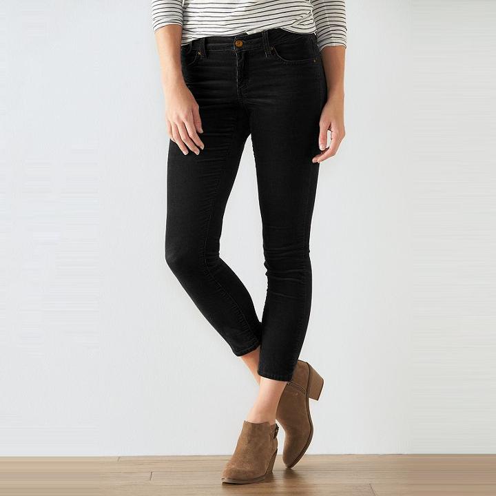 Women's Sonoma Goods For Life&trade; Corduroy Skinny Pants, Size: 10 Short, Black