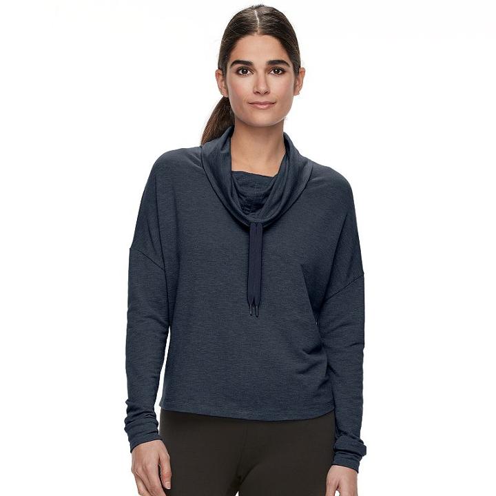 Women's Tek Gear&reg; Cowlneck Sweatshirt, Size: Small, Dark Blue