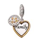 Individuality Beads Sterling Silver & 14k Gold Over Silver Family Heart Charm, Women's