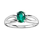 10k White Gold Lab-created Emerald Ring, Women's, Size: 9, Green