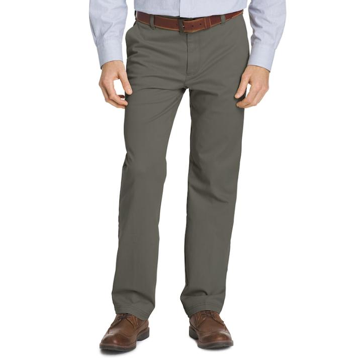Men's Izod Classic-fit Performance Flat-front Pants, Size: 38x29, Grey Other