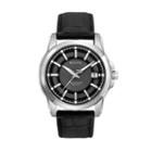 Bulova Men's Precisionist Langford Leather Watch, Size: Large, Black