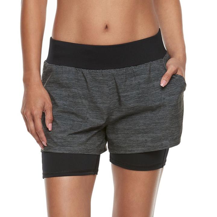 Women's Tek Gear&reg; Performance 2-in-1 Shorts, Size: Xl, Med Grey
