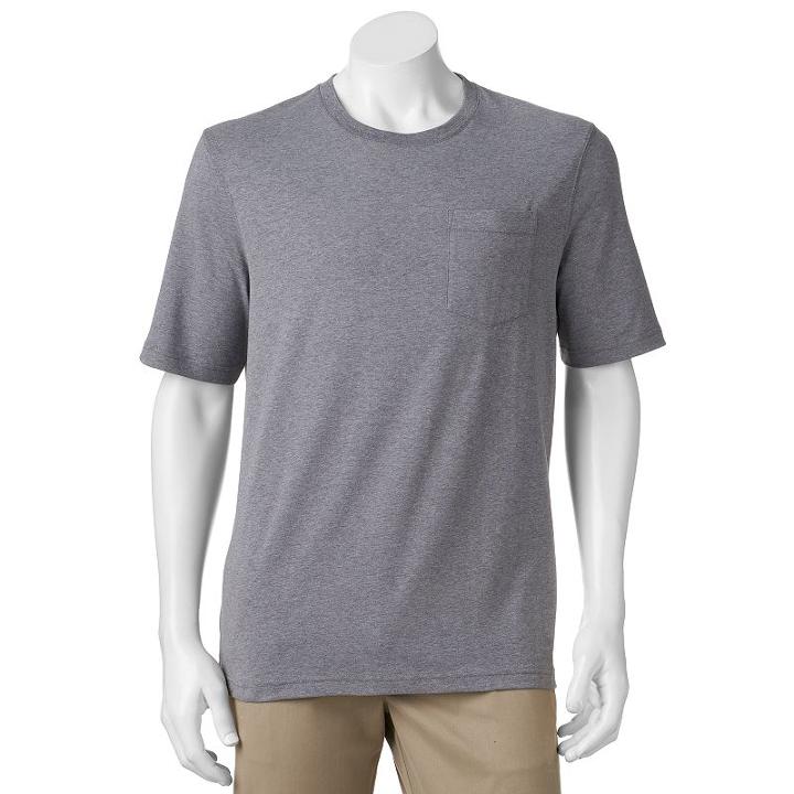 Men's Croft & Barrow® Classic-fit Stretch Pocket Tee, Size: Xl, Med Grey