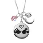 Disney's Minnie & Mickey Mouse Sterling Silver Charm Pendant Necklace - Made With Swarovski Crystals, Women's, Size: 16, Pink