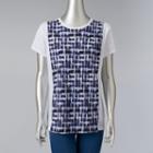Women's Simply Vera Vera Wang Print Crinkle Tee, Size: Medium, White