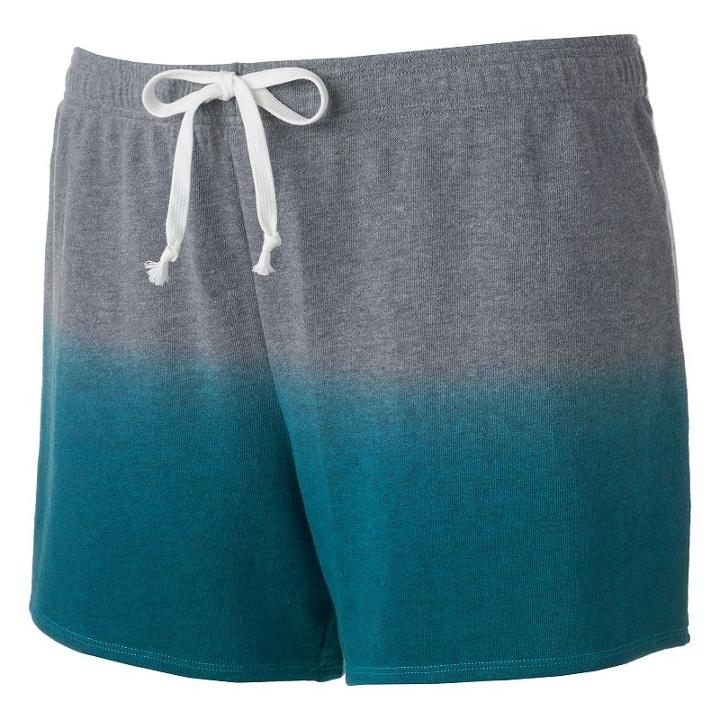 So, Juniors' Plus Size &reg; Ombre French Terry Lounge Shorts, Girl's, Size: 3xl, Med Green