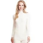 Women's Cuddl Duds Softwear Turtleneck, Size: Medium, Lt Beige