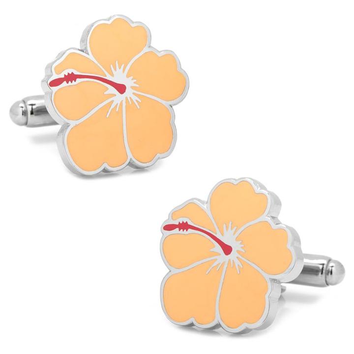 Hibiscus Cuff Links, Men's, Pink
