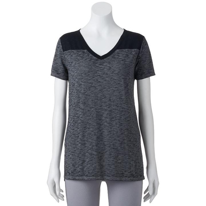 Juniors' So&reg; Back-cutout Burnout Active Tee, Girl's, Size: Xs, Black