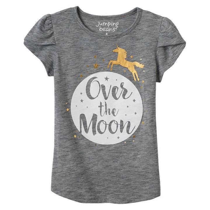 Girls 4-10 Jumping Beans&reg; Slubbed Graphic Tee, Girl's, Size: 7, Black