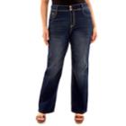 Juniors' Plus Size Wallflower Luscious Curvy Embellished Bootcut Jeans, Teens, Size: 18, Brown Over