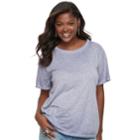 Juniors' Plus Size Mudd&reg; Weekend Crewneck Tee, Teens, Size: 1xl, Med Purple
