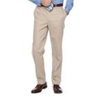 Men's Croft & Barrow&reg; Relaxed-fit No-iron Flat-front Casual Pants, Size: 32x32, Med Beige