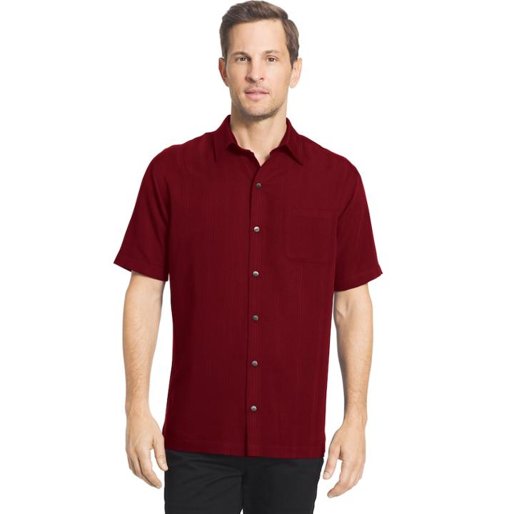 Men's Van Heusen Classic-fit Dobby Button-down Shirt, Size: Xl, Red