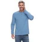 Men's Croft & Barrow&reg; Classic-fit Easy-care Henley, Size: Large, Med Blue