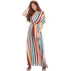 Juniors' Love, Fire Printed Kimono Sleeve Maxi Dress, Teens, Size: Small, Multi Stripe