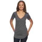 Juniors' Mudd&reg; Short Sleeve V-neck Tee, Girl's, Size: Medium, Grey