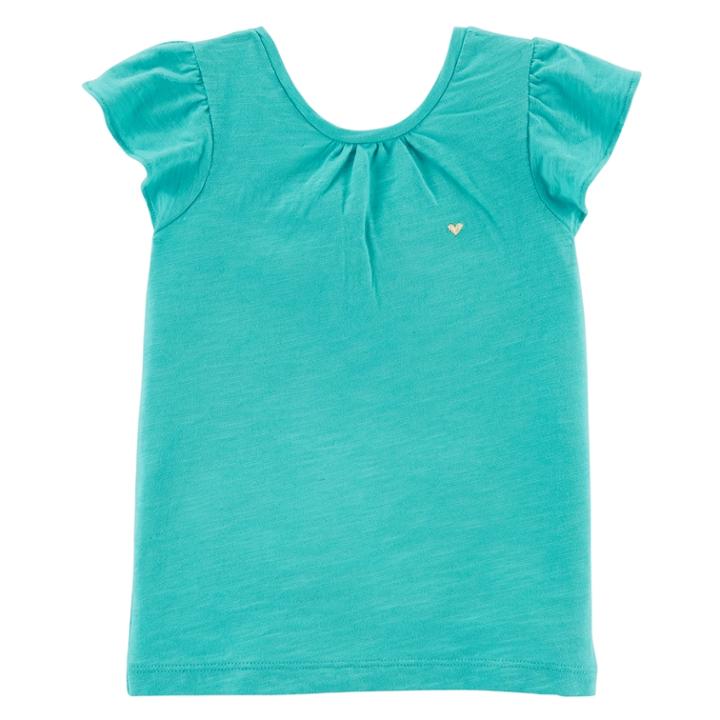 Girls 4-8 Carter's Low Back Slubbed Tee, Size: 8, Turquoise/blue (turq/aqua)
