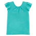 Girls 4-8 Carter's Low Back Slubbed Tee, Size: 8, Turquoise/blue (turq/aqua)