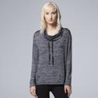 Women's Simply Vera Vera Wang Simply Separates Cowlneck Sweatshirt, Size: Small, Dark Grey