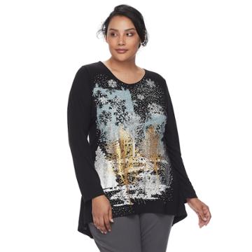 Plus Size Mccc Winter Tee, Women's, Size: 1xl, Black