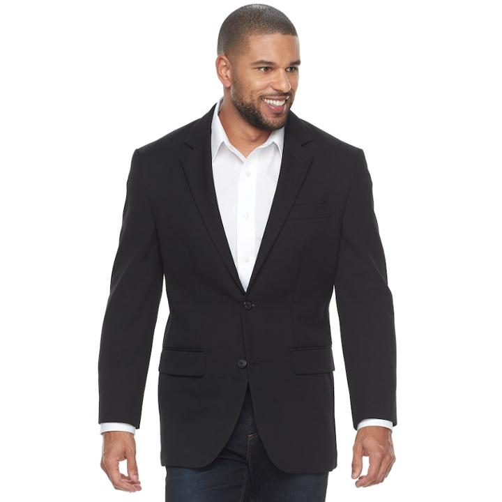 Big & Tall Croft & Barrow&reg; Classic-fit Essential Sport Coat, Men's, Size: 52 Reg, Black