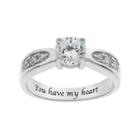 Cubic Zirconia Engagement Ring In Sterling Silver, Women's, Size: 8, White
