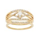 14k Gold 1/2 Carat T.w. Igl Certified Diamond Openwork Engagement Ring Set, Women's, Size: 6, White