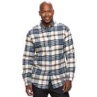 Men's Croft & Barrow&reg; True Comfort Plaid Classic-fit Flannel Button-down Shirt, Size: Xl, White