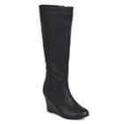 Journee Collection Langly Women's Wedge Knee High Boots, Size: Medium (10), Black