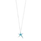 Sterling Silver Lab-created Blue Opal Starfish Pendant Necklace, Women's, Size: 18