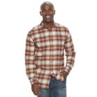 Men's Croft & Barrow&reg; True Comfort Plaid Classic-fit Flannel Button-down Shirt, Size: Xxl, Dark Brown
