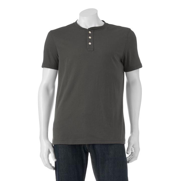 Big & Tall Sonoma Goods For Life&trade; Everyday Henley, Men's, Size: 3xl Tall, Grey