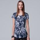 Women's Simply Vera Vera Wang Print Scoopneck Tee, Size: Large, Blue