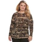 Plus Size Rock & Republic&reg; Print Crewneck Sweater, Women's, Size: 3xl, Dark Green