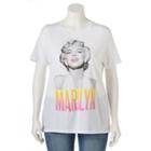 Juniors' Plus Size Marilyn Monroe Graphic Tee, Girl's, Size: 1xl, White