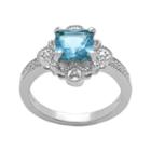 Sterling Silver Lab-created Blue Topaz And Diamond Accent Ring, Women's, Size: 8